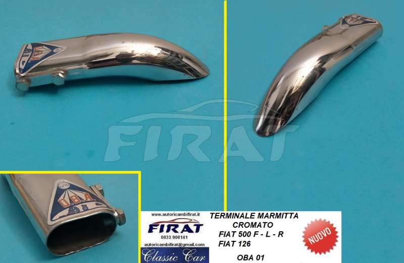 TERMINALE MARMITTA FIAT 500 - 126 CROMATO